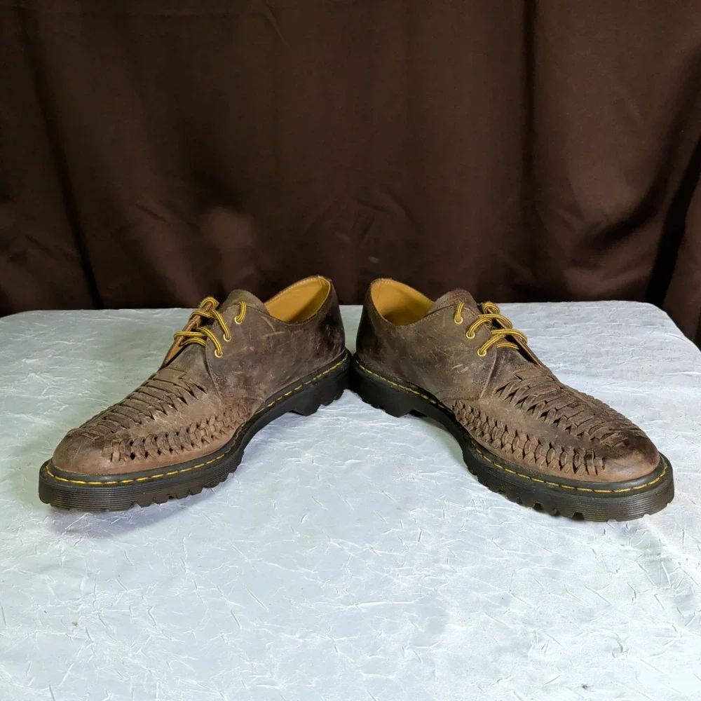 Dr. Martens Ezra Shoes Mens Size 14 Woven Oxford Brown Leather Preppy AW004